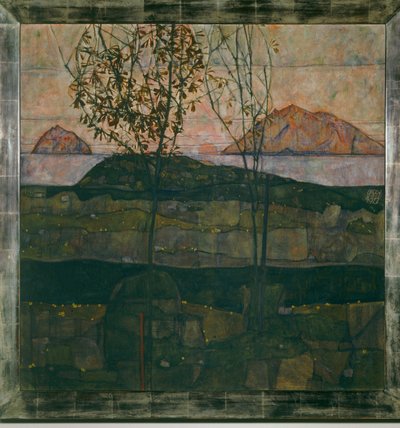 Versinkende Sonne (olej na plátně) od Egon Schiele