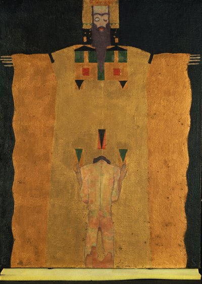 Mladý muž klečící před Bohem Otcem, 1908 od Egon Schiele