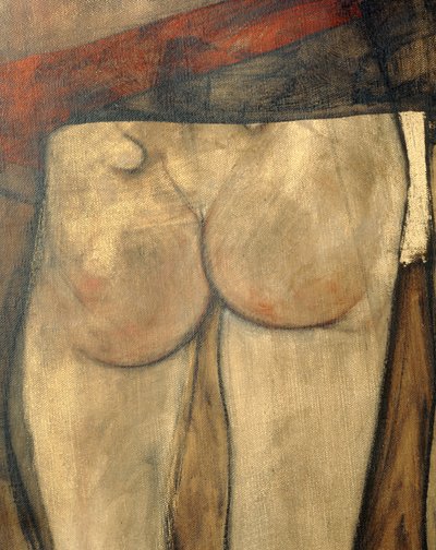 Ženský akt se šátkem na rameni, fragment... (olej na plátně) od Egon Schiele