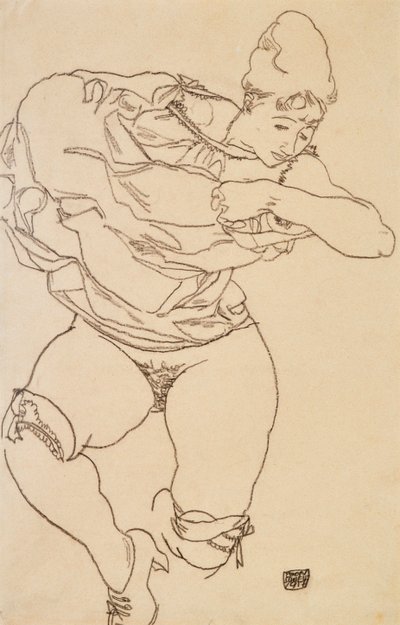 Svlékání ženy, 1917. od Egon Schiele