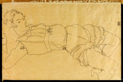 Mladá žena ležící na zádech, 1915 od Egon Schiele