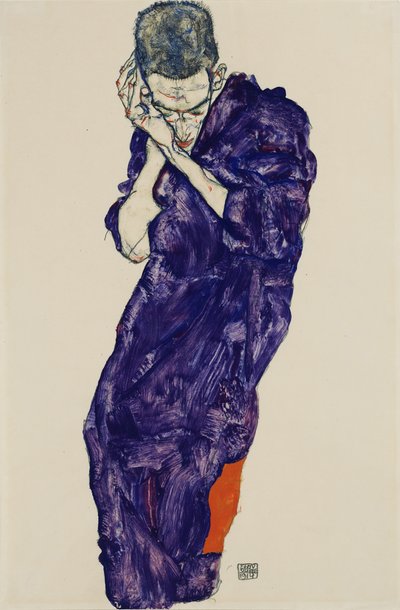 Mládí ve fialové sutaně se sepjatýma rukama, 1914 od Egon Schiele