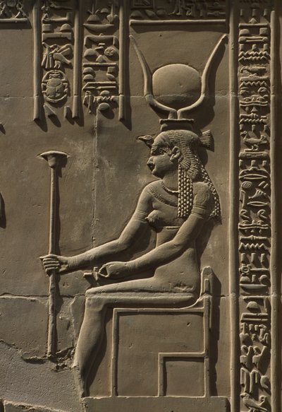 Detail reliéfu, kámen Hathor od Egyptian