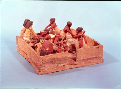 Kuchyňská scéna s osmi postavami, Beni Hasan (dřevo) od Egyptian