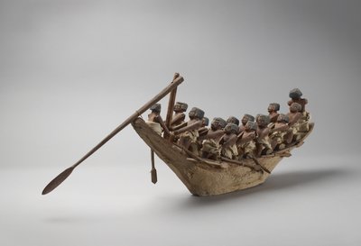 Model pohřební lodi, z Beni Hasan, pravděpodobně Střední říše, kolem 2060-1786 (kombinovaná média) od Egyptian