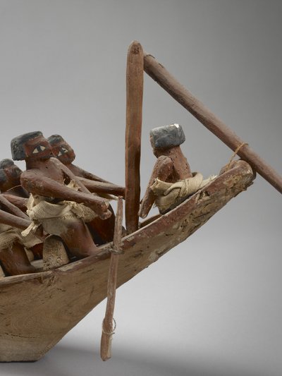 Model pohřební lodi, z Beni Hasanu, pravděpodobně Střední říše, asi 2060-1786 smíšená technika detail 107032 od Egyptian
