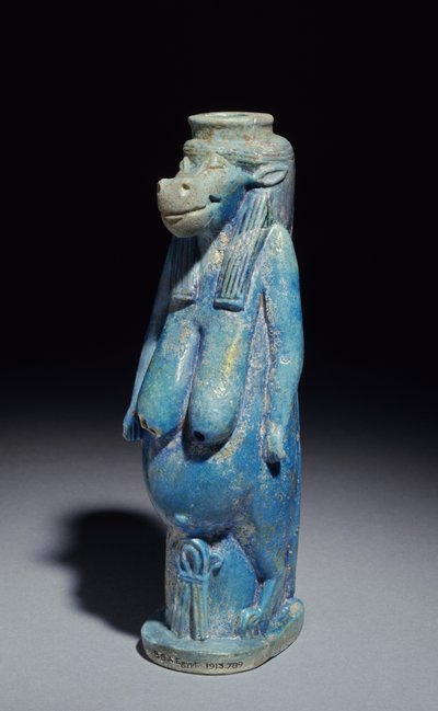 Taueret, hroší bohyně, pravděpodobně pozdní období, asi 664-332 př.nl (fajánsová glazovaná kamenina) od Egyptian