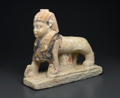 Bůh Tutu jako sfinga šlapající po hadech (vápenec) od Egyptian