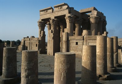 Pohled na římský a ptolemaiovský dvojitý chrám Sobek a Haroeris na řece Nilu od Egyptian