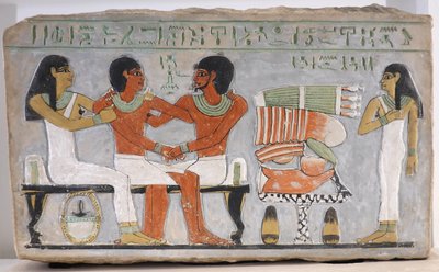 Stéla Amenemhata a jeho rodiny od Egyptian 11th Dynasty