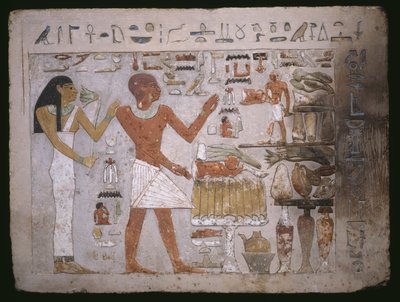 Fragment stěny z hrobky Amenemheta a jeho ženy Hemet, Říše středu od Egyptian 12th Dynasty