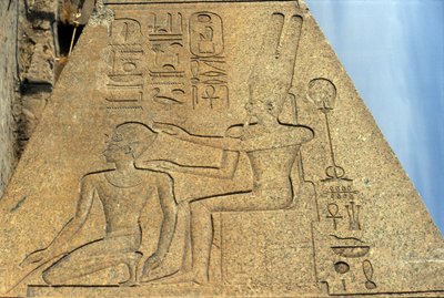 Detail padlého obelisku královny Hatšepsut od Egyptian 18th Dynasty