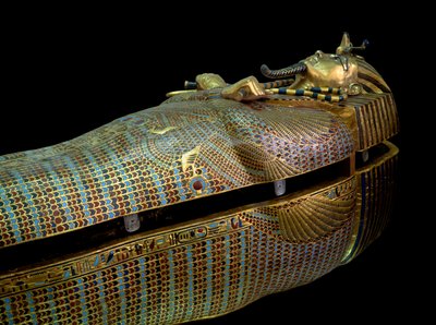 Egyptský starověk: sarkofág pokladu Tuthankamuna (Tutanchamon nebo All-Ankh-amun) od Egyptian 18th Dynasty