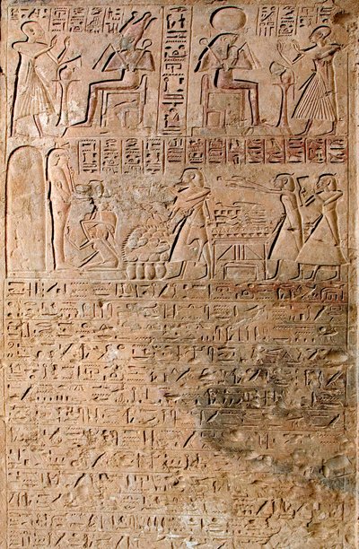 Egyptský starověk: scény uctívání. Kheruefova hrobka od Egyptian 18th Dynasty
