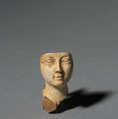 Tvář z kosmetické lžíce, 1391-1353 př.nl od Egyptian 18th Dynasty