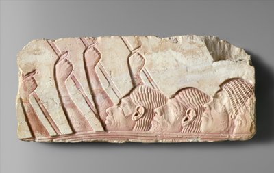 Cizinci v procesí, cca 1345 př. n. l. (malovaný vápenec) od Egyptian 18th Dynasty
