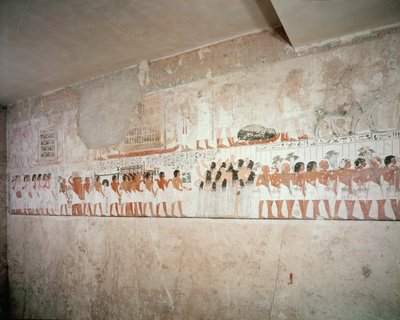 Interiér hrobky Ramose, Nová říše, cca 1360 př. n. l. (nástěnná malba) od Egyptian 18th Dynasty