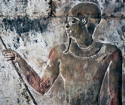 Malovaný reliéf, Hatšepsutin pohřební chrám, Deir el-Bahri, Luxor, Théby (Seznam světového dědictví UNESCO) od Egyptian 18th Dynasty