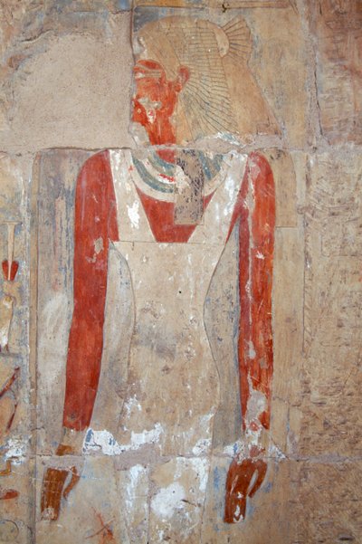 Malovaný reliéf, Hatšepsutin pohřební chrám, Deir el-Bahri, thébská nekropole (Seznam světového dědictví UNESCO) od Egyptian 18th Dynasty