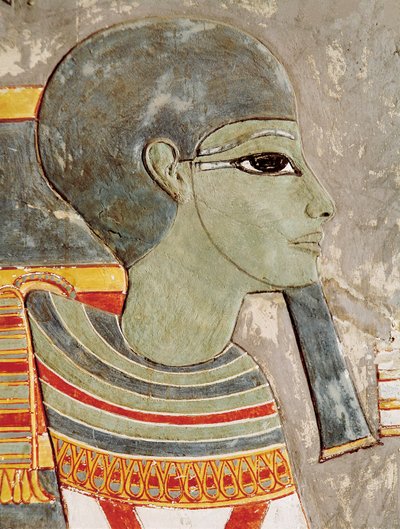 Malovaný reliéf boha Ptaha v údolí králů, z hrobky Horemheb od Egyptian 18th Dynasty