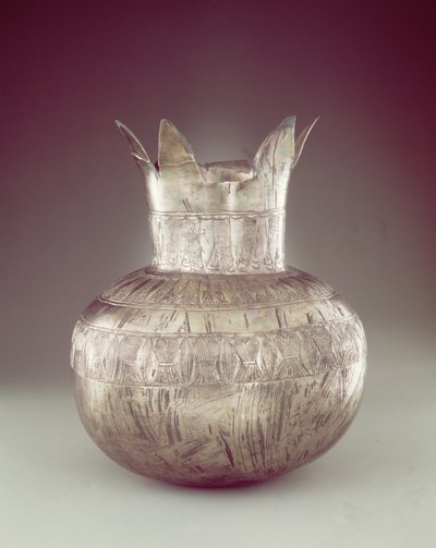 Váza s granátovým jablkem, z hrobky Tutanchamona, Nová říše (stříbrná nebo elektrum) od Egyptian 18th Dynasty