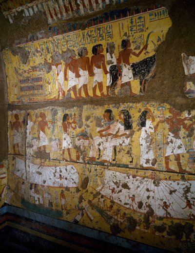 Rekonstrukce Maiovy kaple, Deir el-Medina, hlína a malované štuky, Egyptská civilizace, Nová říše, dynastie XVIII od Egyptian 18th Dynasty