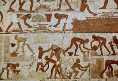 Rekhmere kontroluje cihlářské a hutnické dělníky od Egyptian 18th Dynasty