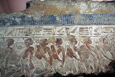 Reliéf vojenské přehlídky od Egyptian 18th Dynasty