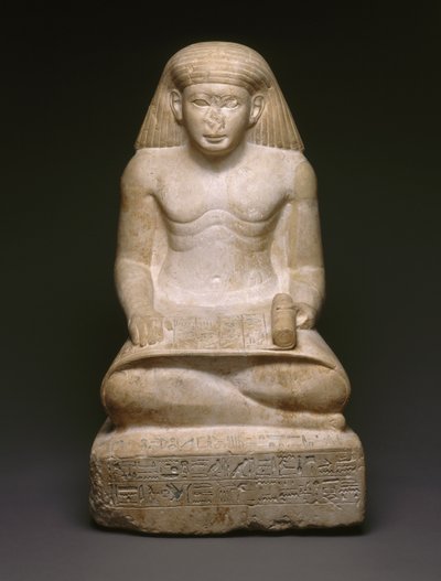 Socha písaře Amunhotepa, syna Nebiryho, asi 1426–1400 př. n. l. (vápenec) (viz 200932) od Egyptian 18th Dynasty