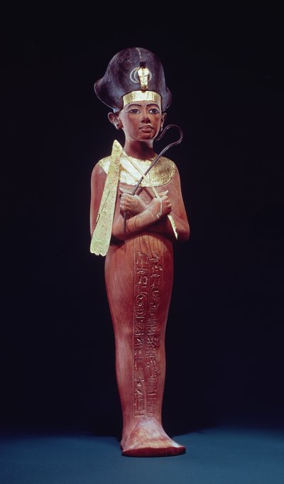 Šabti figura krále z Tutanchamonovy hrobky (asi 1370-1352 př.nl) Nová říše (pozlacené dřevo) od Egyptian 18th Dynasty