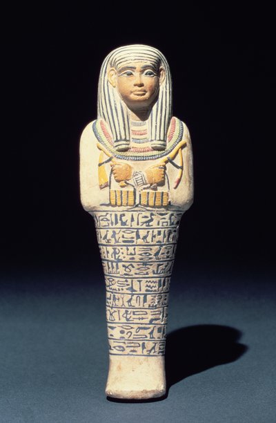 Shabti of Sati, možná ze Sakkáry, Nová říše) (polychromovaná fajáns) od Egyptian 18th Dynasty