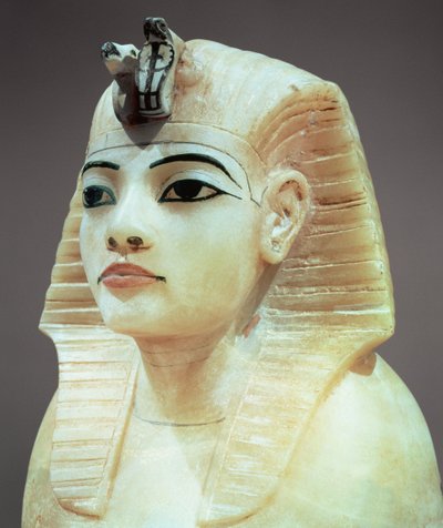 Zátka z jedné z baldachýnových uren, z hrobky Tutanchamona (asi 1370-52 př.nl) Nová říše (alabastr) (viz také 391018) od Egyptian 18th Dynasty
