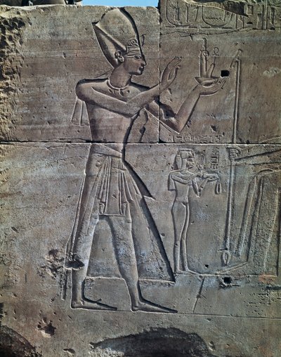 Thutmose III, reliéf, Amonův chrám, chrámový komplex v Karnaku (Seznam světového dědictví UNESCO) od Egyptian 18th Dynasty