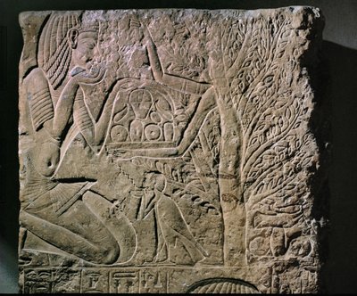 Stromová bohyně nabízí jídlo a pití (úleva) od Egyptian 18th Dynasty