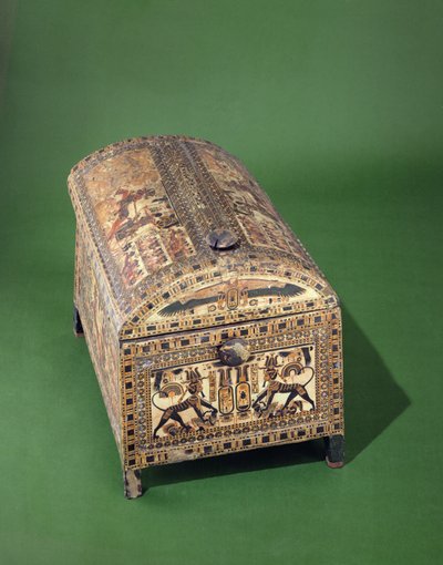Truhla Tutanchamona, Nová říše, cca 1340 př. n. l. (lakované dřevo) od Egyptian 18th Dynasty