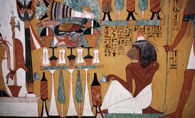 Nástěnná malba, hrobka Sennedjem, Údolí králů, Luxor, Théby (světové dědictví UNESCO) od Egyptian 18th Dynasty