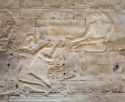 Basreliéf, chrám Seti I, Abydos, Egypt od Egyptian 19th Dynasty