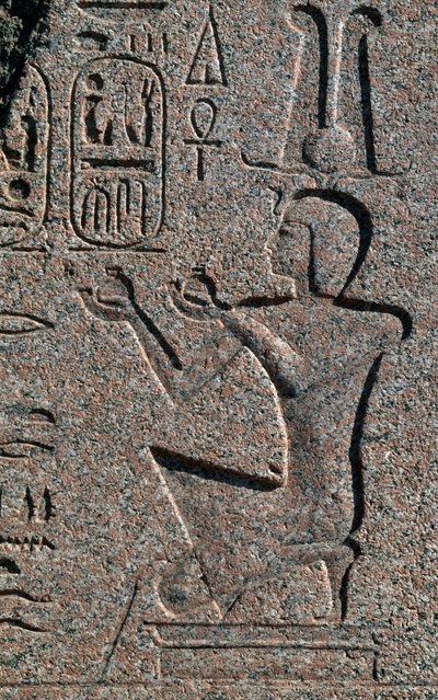 Blok s reliéfy a nápisy Ramesse II, Velký Amonův chrám, Tanis, Egypt, Egyptská civilizace, Nová říše, Dynastie XIX od Egyptian 19th Dynasty