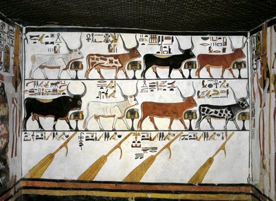 Egypt, Théby, Luxor, Údolí královen, Hrobka Nefertari, Příloha k předsíni, Nástěnné malby, Ilustrovaná kniha mrtvých, Kapitola 89 od Egyptian 19th Dynasty