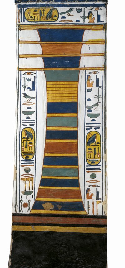 Egypt, Théby, Luxor, Údolí královen, hrobka Nefertari, sloup Djed představující Osirisovu páteř nesoucí vzkříšení kostní dřeně uvnitř, z 19. dynastie od Egyptian 19th Dynasty