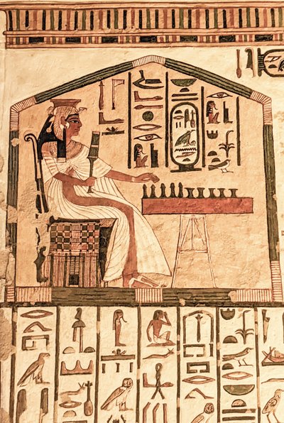 Nefertari hraje senet (nástěnná malba) od Egyptian 19th Dynasty