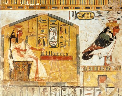 Nefertari hrající senet, detail nástěnné malby z Hrobky královny Nefertari, Nová říše od Egyptian 19th Dynasty