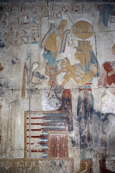 Malovaný reliéf, Osirisova kaple, chrám Setiho I. od Egyptian 19th Dynasty