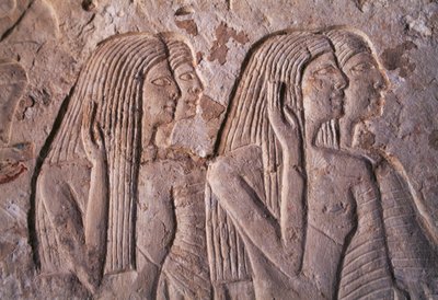 Reliéf zobrazující skupinu žen, Leteyina hrobka, Sakkára, Egypt, Egyptská civilizace, Nová říše, Dynastie XIX od Egyptian 19th Dynasty