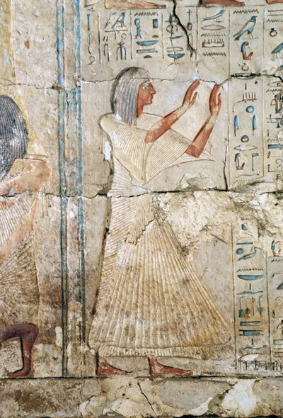 Reliéf z hrobky Netcherouymese, vysokého úředníka Ramsese II., 2475 př. n. l., Sakkára, Egyptská civilizace, Nová říše, Dynastie XIX od Egyptian 19th Dynasty