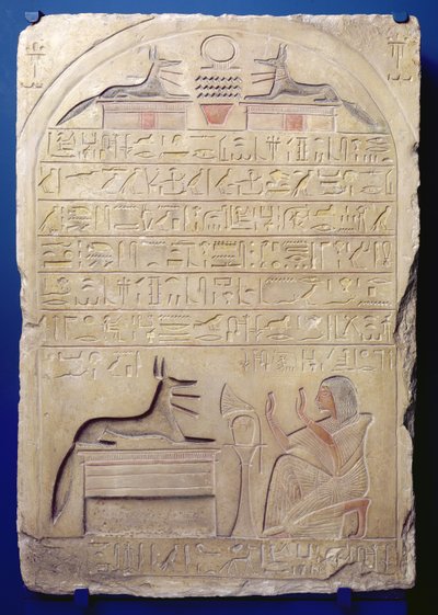 Stéla generála Kasy, Nová říše, cca 1294-1279 př. n. l. (malovaný vápenec) od Egyptian 19th Dynasty