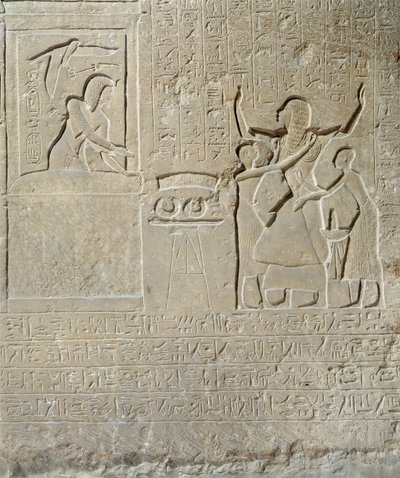 Stéla náhrdelníků, Hormin díky němu obdržel zlato od Setiho I. (asi 1303-1290 př. n. l.) Nová říše (vápenec) od Egyptian 19th Dynasty