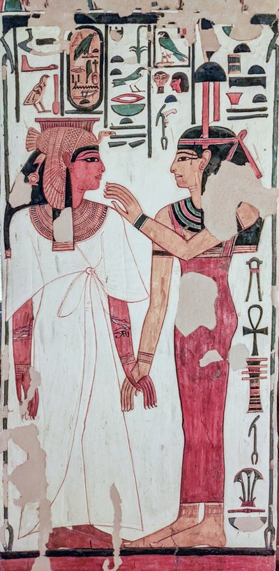 Hrobka Nefertari. (malba na zdi) od Egyptian 19th Dynasty