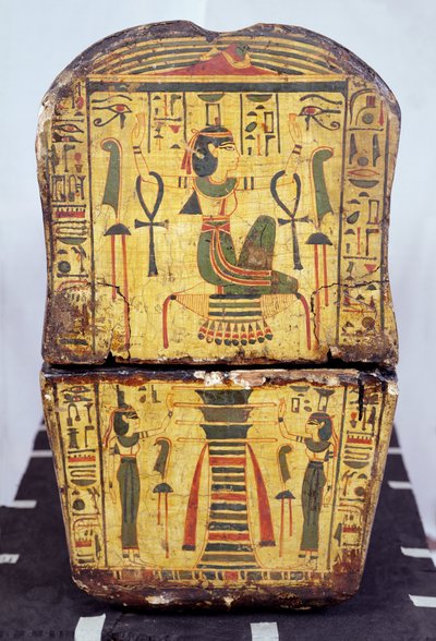 Konečný pohled na rakev mumie Nesjamuna, možná nalezená v Deir El-Bahri, Nová říše, cca 1100 př. n. l. (lakované dřevo) od Egyptian 20th Dynasty