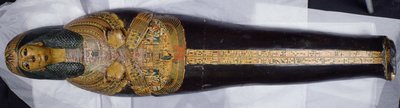 Vnitřní víko mumie Nesjamuna, pravděpodobně nalezené v Deir El-Bahri, Nová říše, cca 1100 př. n. l. (lakované dřevo) od Egyptian 20th Dynasty